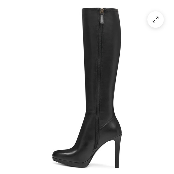 Nine West Quizme Black Leather Heeled Boots NWT - Picture 4 of 6